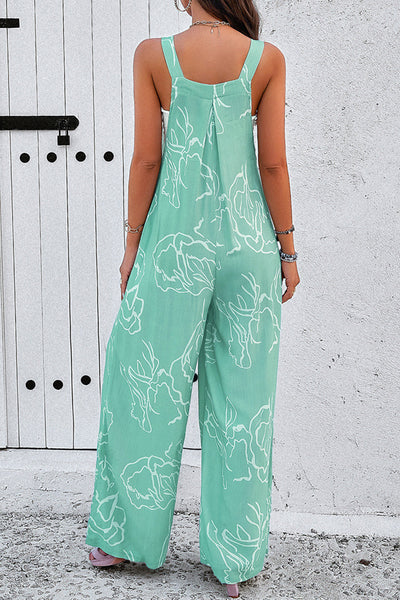 Women's Casual V-Neck Jumpsuit with Letter Print and Knotted Detail with practical styling and dependable silhouette control.