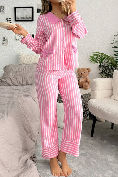 Soft Cotton Striped Pajama Set for Women - Cozy Relaxed Fit Sleepwear for Ultimate Comfort and Stylish Nights