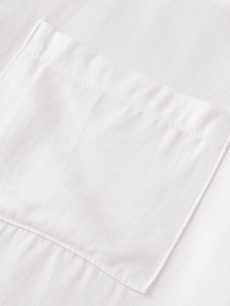 Rolled Sleeve White Shift Shirt with Chest Pocket