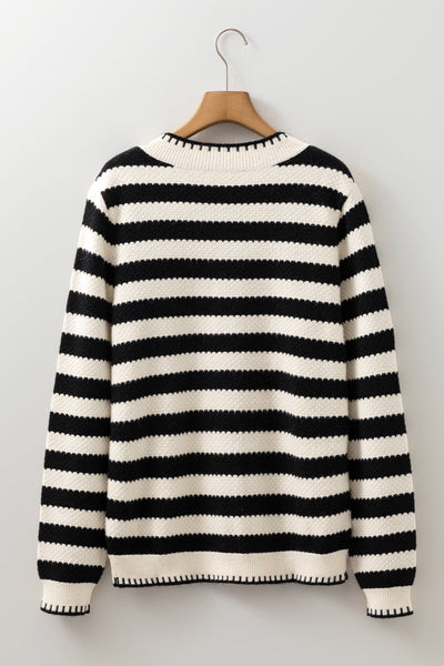 Cozy Striped Cardigan for Women - Relaxed Fit Knit Sweater in Soft Pastel Colors, Ideal for Layering and Casual Style