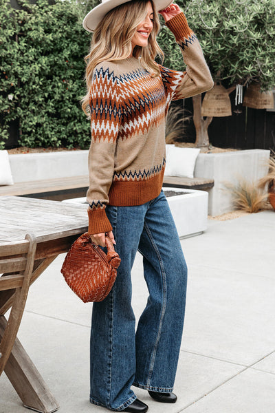 Trendy Women's Colorblock Knit Sweater - Cozy Pullover for Effortless Layering in Any Season, Perfect for Stylish Looks