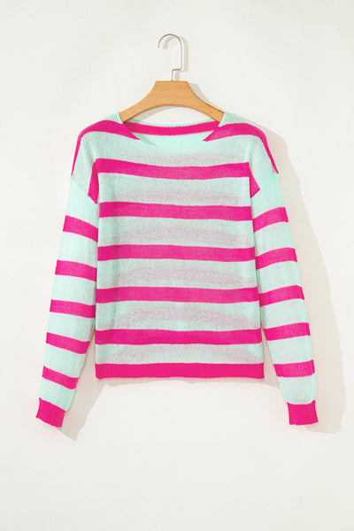 Cozy Women's Striped Cotton Blend Sweater Stylish Fit for Casual Outings and Everyday Comfort made for easy styling and wardrobe coordination, with