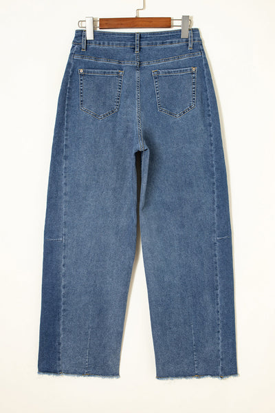 Chic Blue High-Waisted Jeans for Women  Flattering Fit Ideal for Casual Outings and Everyday Style
