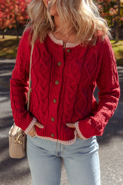 Cozy Knit Festive Cardigan for Women  Stylish Layering Piece for Holiday Gatherings and Winter Celebrations