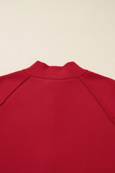 Women's Fiery Red Knit Button-Front Cardigan Jacket