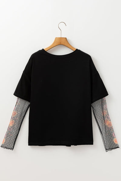 Vibrant Chic Women's Long Sleeve Patchwork Top Stylish & Comfortable Everyday Fashion for Effortless Looks