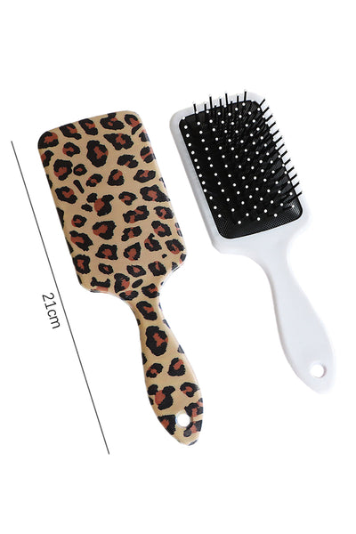 Women's Camel Leopard Print Air Cushion Paddle Brush