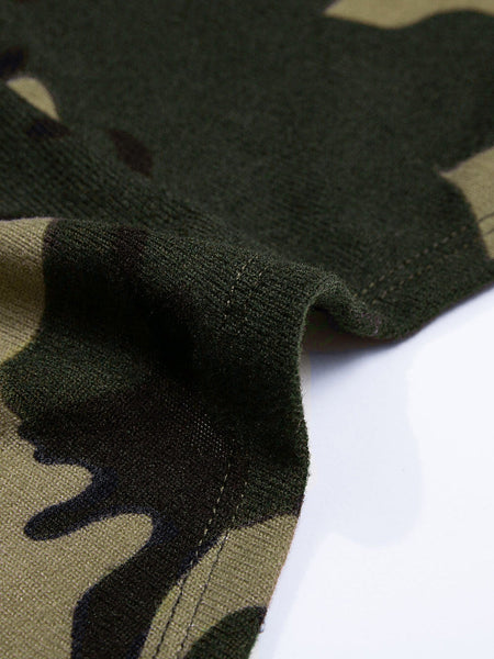 Women's Green Camo Print V-Neck Cardigan in Cardigans