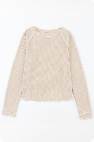 Cozy Women's Soft Pastel Textured Knit Long Sleeve Top - Perfect for Casual Outings and Stylish Layering