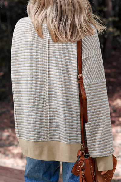 Stylish Women's Long Sleeve Striped Top - Casual Fit, Lightweight Fabric for Effortless Everyday Style