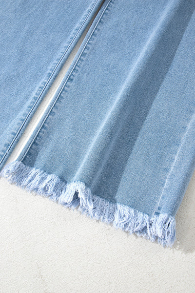 High-Waisted Wide Leg Jeans for Women - Relaxed Fit Classic Blue Denim, Trendy Casual Style for Everyday Fashion