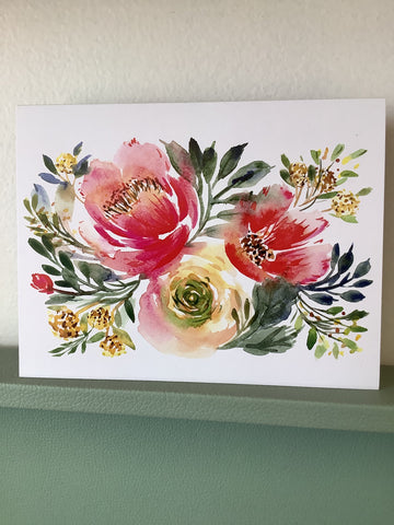 Chelsey Freyta Rose/Dahlia Floral Print Card