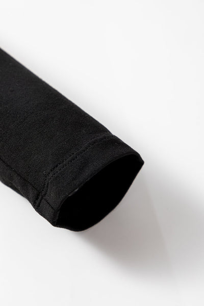 Stylish Women's Black Long Sleeve Top - Comfortable Fit for Everyday Style and Versatile Layering Options