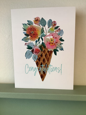 Chelsey Freyta Congratulations Flower Cone Printed Card