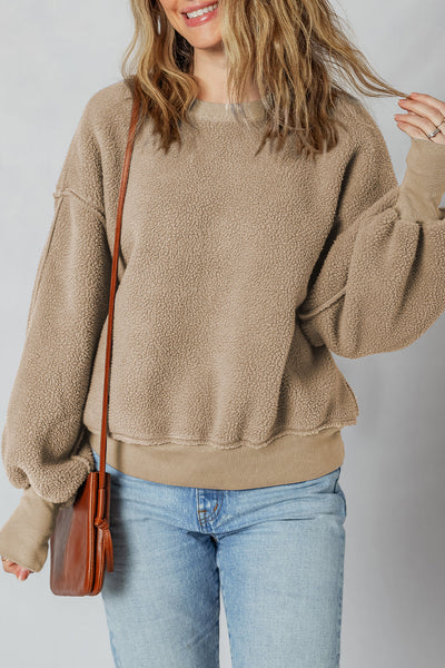 Cozy Women's Oversized Cotton Sweatshirt - Casual Chic Top for Effortless Everyday Comfort and Style