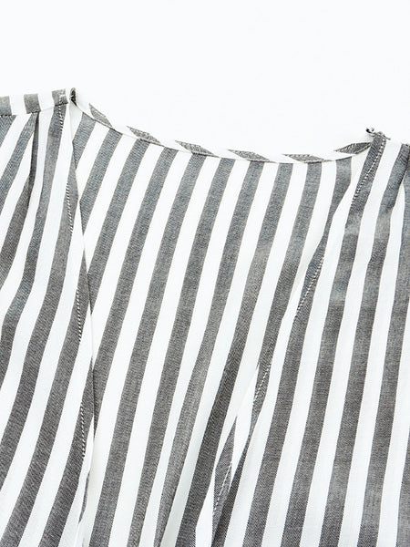 Check Print Buttons Lace-Up Shirt Dress