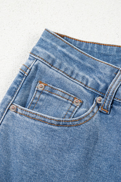 Chic Women's Classic Blue Wide Leg Jeans  Comfortable Fit for Effortless Everyday Style and Versatile Fashion