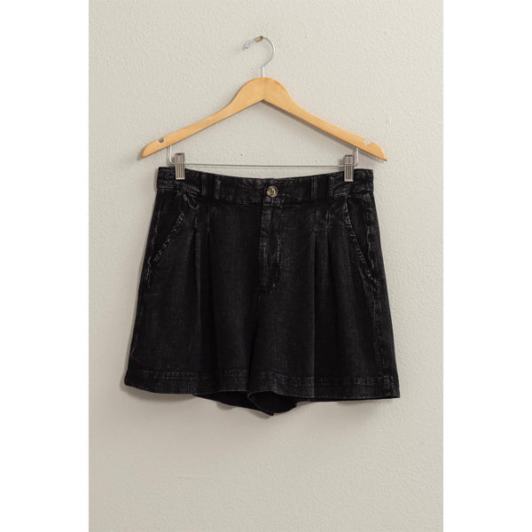 Mineral Washed Linen Shorts