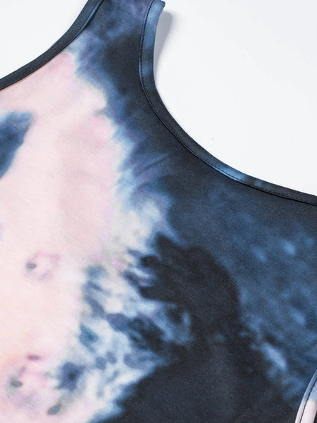 Tie-Dye Crisscross Front Tank Top