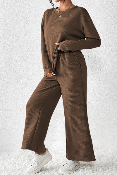 Cozy Women's Dark Brown Ultra Loose 2-Piece Slouchy Lounge Set for Effortless Everyday Comfort and Style