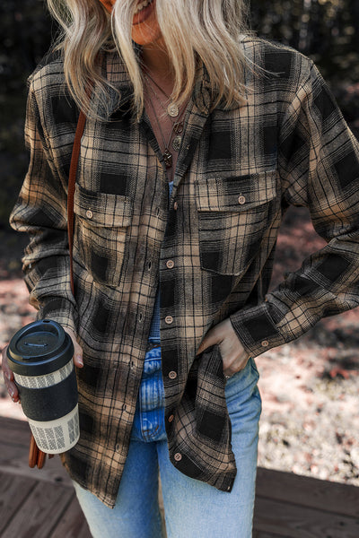Soft Taupe Oversized Women's Brushed Shacket for Cozy Casual Layering - Perfect for Chic Everyday Style