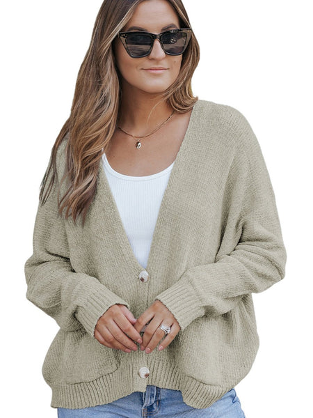 Women's V-Neck Button Cardigan