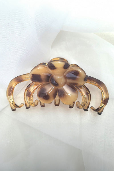 Women's Amber Leopard Floral Hair Claw Clip for Sophisticated Styling