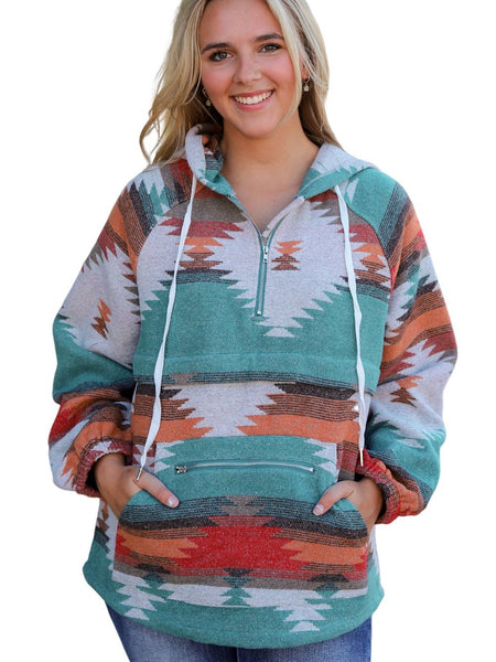 Southwestern Style Half-Zip Sweatshirt