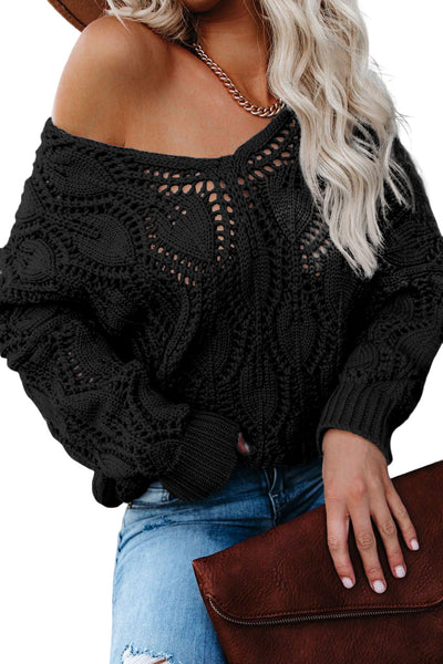 Trendy Women's Lightweight Hollow Out Sweater - Cozy Knit Pullover for Stylish Fall Layers and Everyday Comfort
