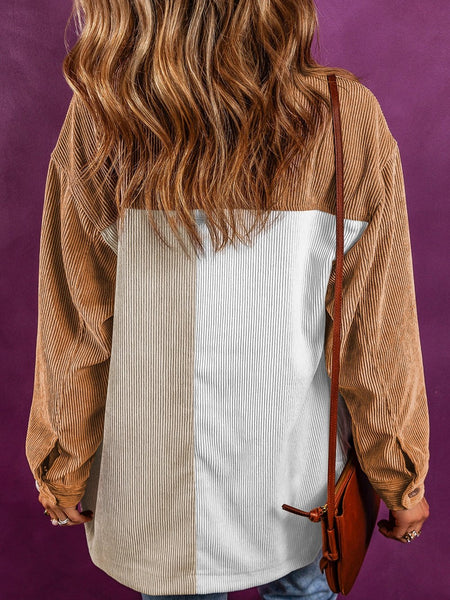 Soft Corduroy Colorblock Shirt
