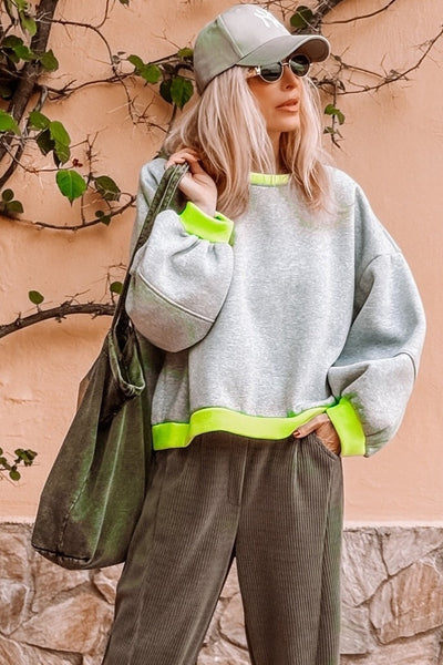 Chic Women's Loose-Fit Cozy Sweatshirt in Soft Fabric for Casual Outings & Layering - Trendy Colors Available