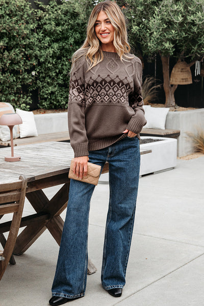 Cozy Women's Boho Western Sweater Cardigan - Long Sleeve, Relaxed Fit, Ideal for Fall Layering and Chic Style