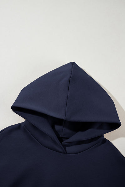 Women's Navy Cotton-Blend Hoodie and Sculpted Jogger Set with practical styling and dependable silhouette control.