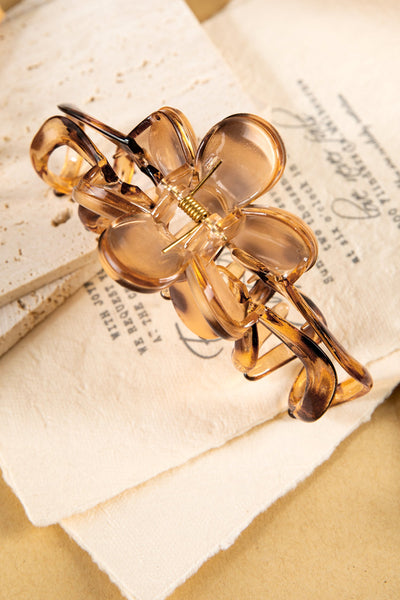 Women's Amber Leopard Floral Hair Claw Clip for Sophisticated Styling