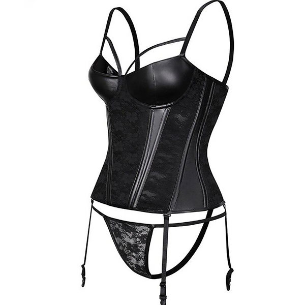 Leather Lace Corset Lingerie