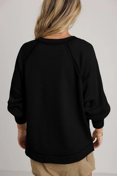 Cozy Women's Textured Knit Top - Casual Chic Style in Soft Fabric, Ideal for Everyday Layering and Comfort