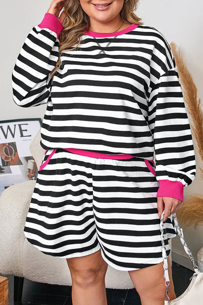 Plus Size Women's Soft Cotton Cozy Short Set - Chic Summer Loungewear for Ultimate Comfort and Relaxation