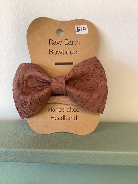 Raw Earth Bowtique Clay Lace Print Headband
