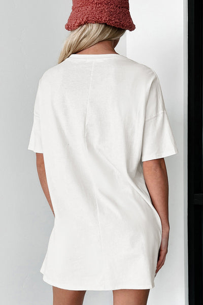 HOWDY Cheetah Steer Head Printed White Oversized Tee