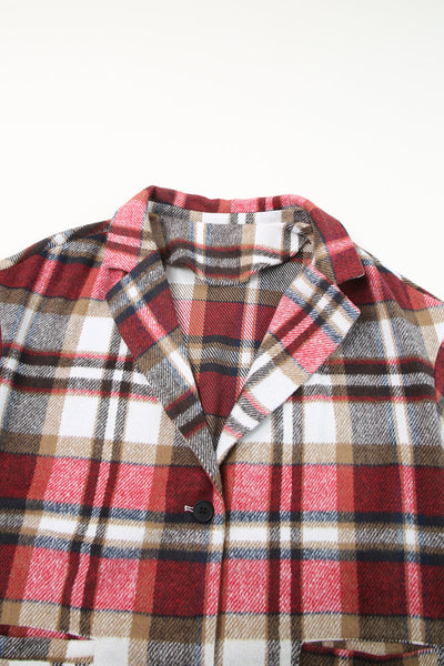 Stylish Lapel Wool Blend Coat with Long Sleeves