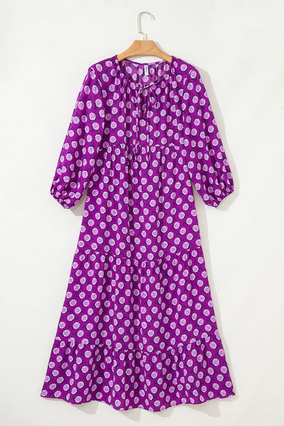 Elegant Boho Floral Maxi Dress for Women - Comfortable Half Sleeve, Ideal for Summer Events and Casual Outings