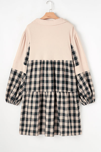Plus Size Women's Casual Plaid Dress - Chic Short Sleeve Style for Everyday Comfort and Effortless Fashion