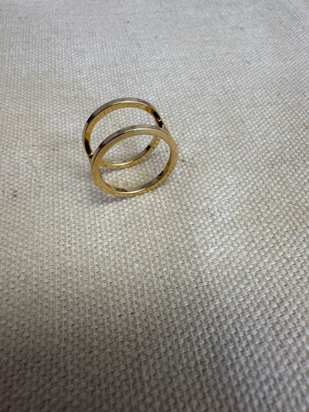 Standout Boutique Double Bar 18 K Gold Bond Ring