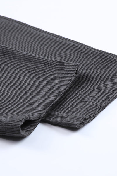 Chic High-Waisted Gray Corduroy Straight Leg Trousers for Women Stylish Comfort for Every Occasion