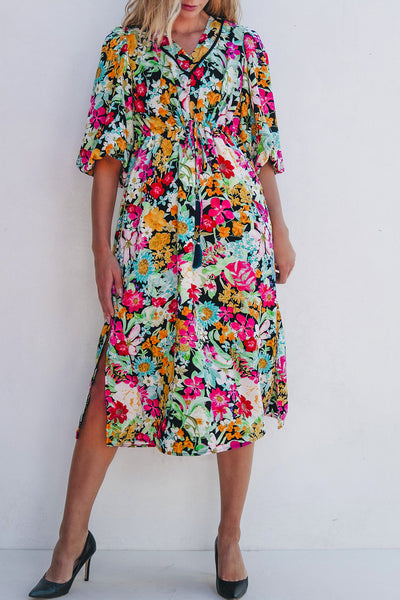 Elegant Women's Green Floral Maxi Dress - Comfortable Summer Style for Casual Outings & Special Occasions