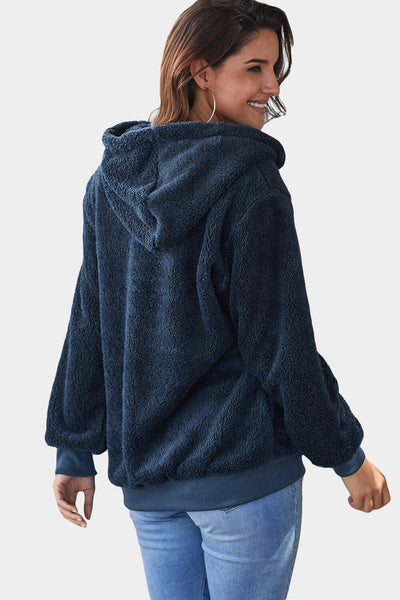 Soft Pink Fleece Hoodie for Women - Relaxed Fit and Cozy Style for Chilly Days and Casual Outings