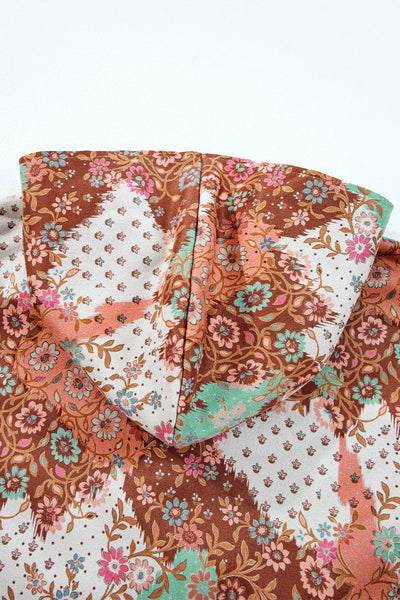 Women's Boho Chic Vintage Floral Print Jacket - Lightweight Spring & Summer Layer for Casual Outings, Perfect Fit