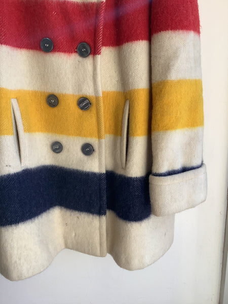 Vintage Hudson Bay Company Point Blanket Coat- Made In Canada