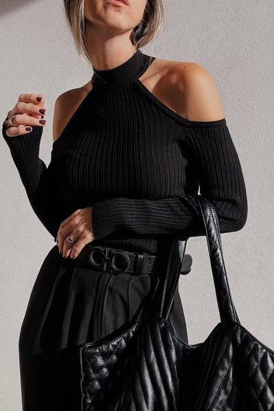 Cozy Fall Women's Choker Neck Sweater in Soft Knit - Trendy Layering Essential for Effortless Style