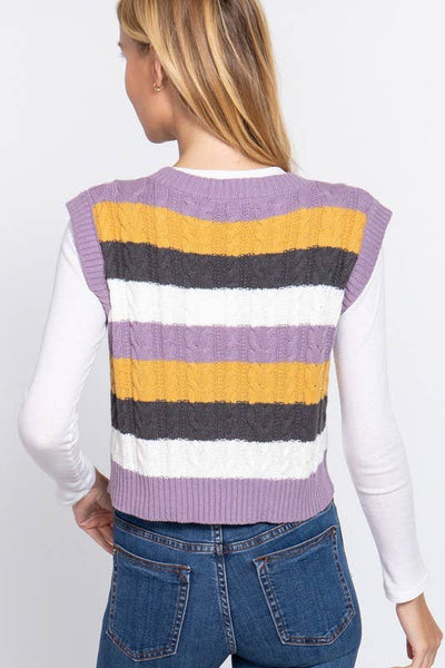 Sunset Stripes Knit Vest